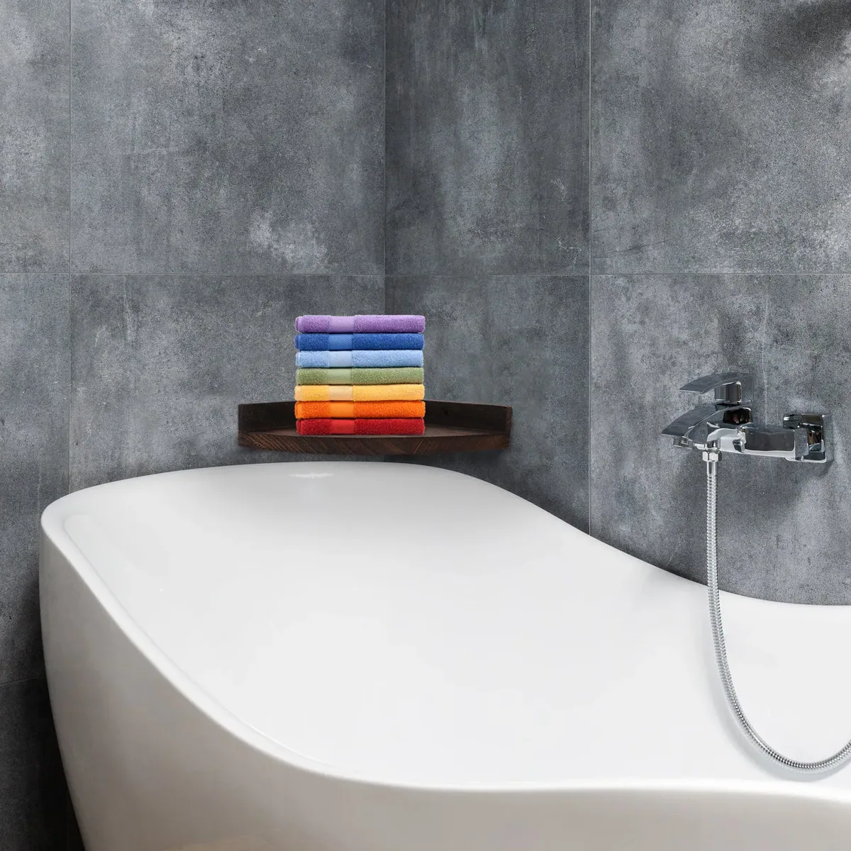 Étagère murale flottante d'angle en bois naturel – Image 2
