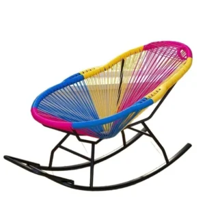 Fauteuil à bascule rotin style Ming-Qing rembourré