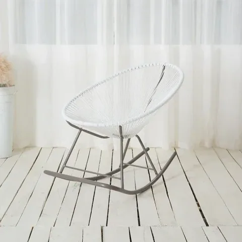 Fauteuil à bascule rotin Table-brown pour extérieur