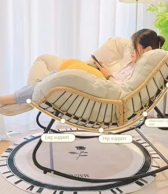 Fauteuil à bascule rotin tressé pour adulte – Image 2