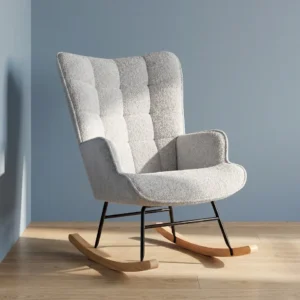 Fauteuil rembourré Teddy gris clair pour lecture