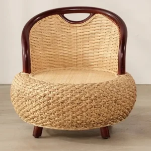 Fauteuil rotin tissé rond pour salon et balcon
