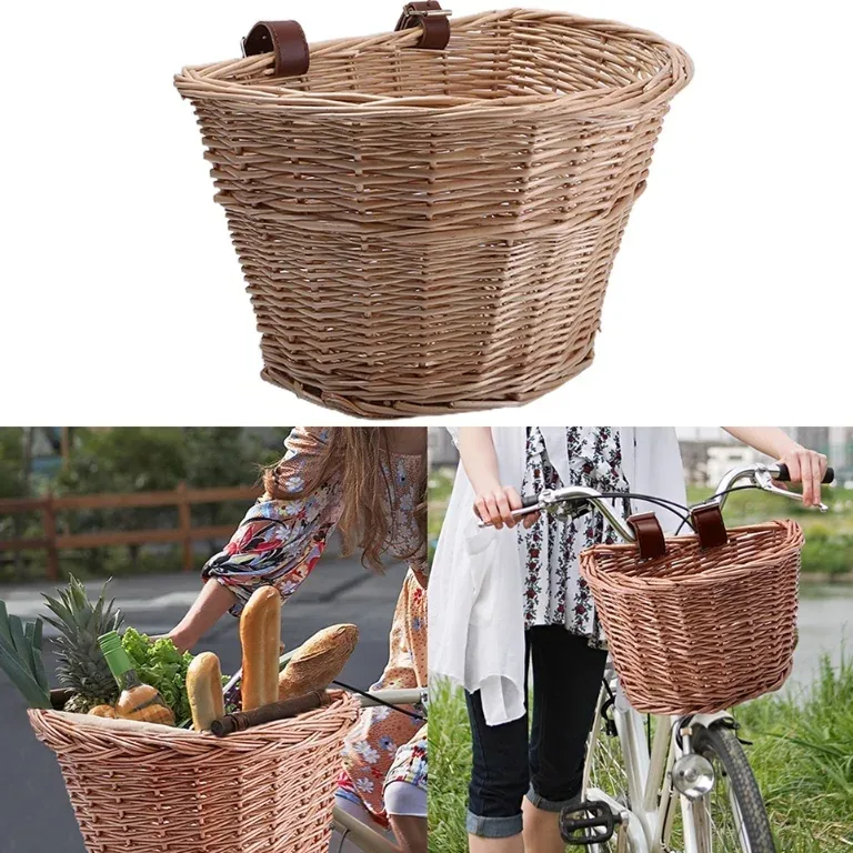 Grand panier en osier en forme de D pour vélo