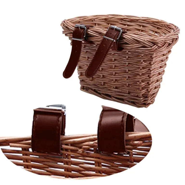 Grand panier en osier en forme de D pour vélo – Image 4