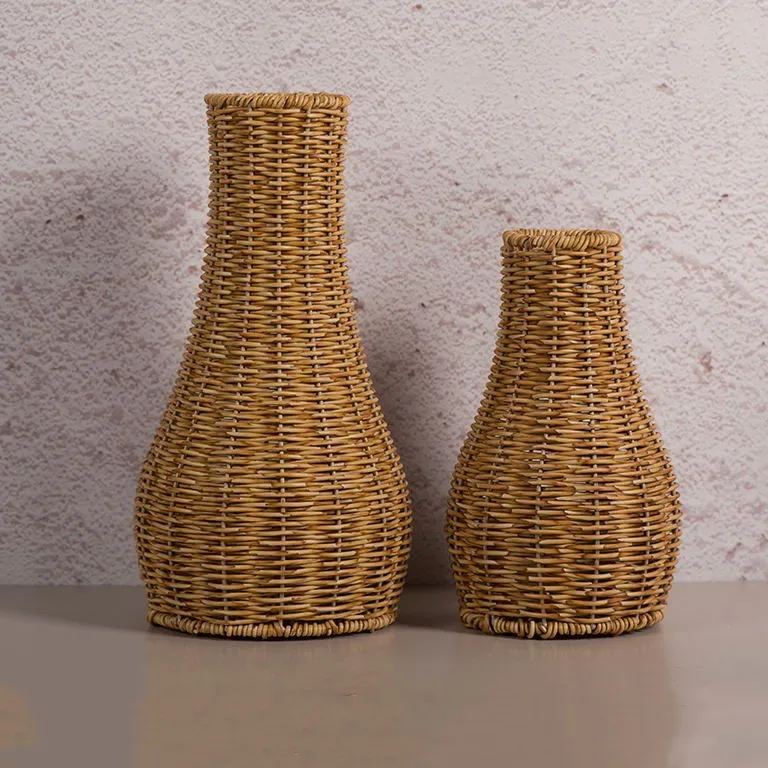 Grand vase en rotin tressé pour intérieur moderne – Image 2