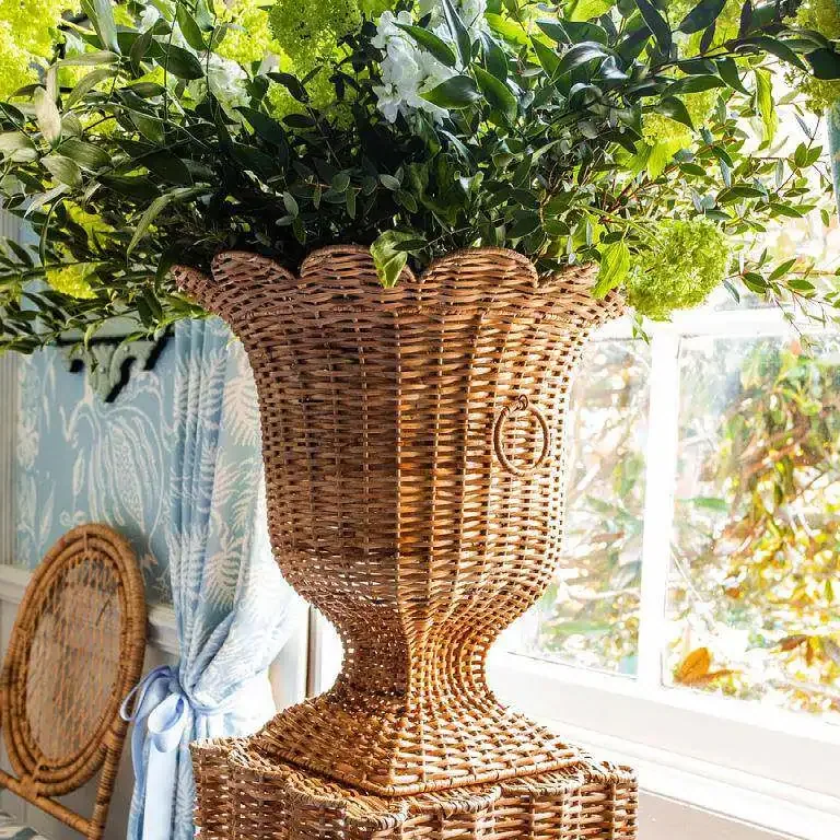 Grand vase rotin tissé main style scandinave – Image 2