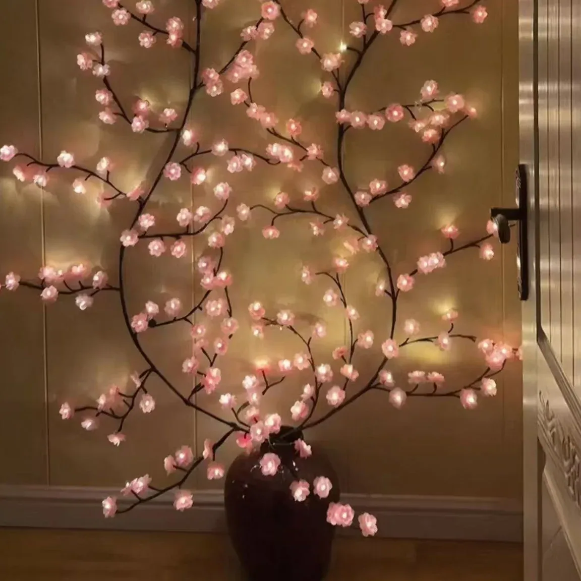 Guirlande 72 LED Fleur de Cerisier USB rotin 8 modes – Image 3