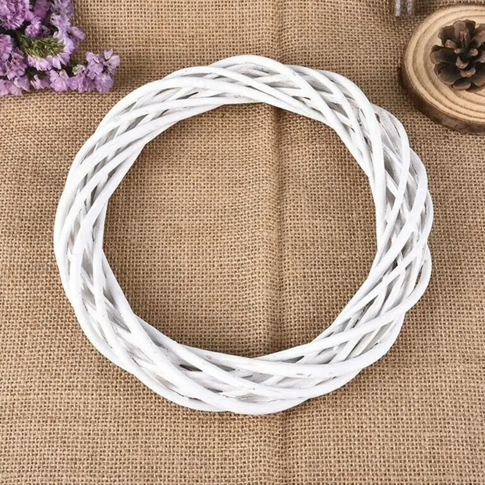 Guirlande de vigne en paille blanche ronde pour déco – Image 3