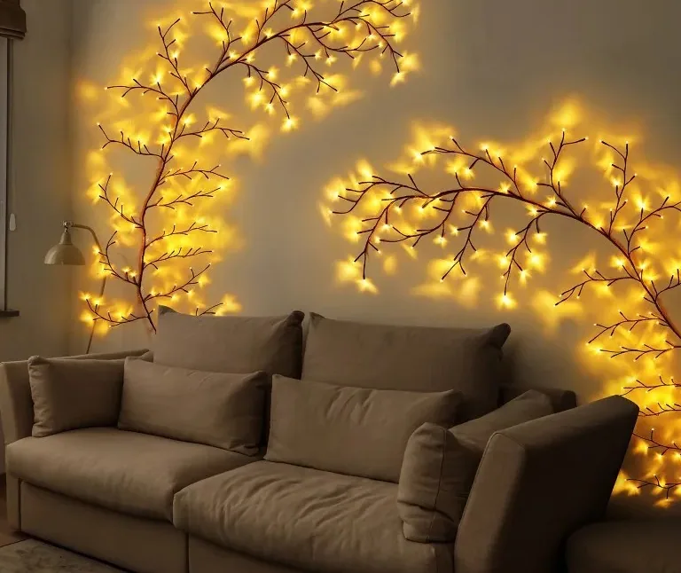 Guirlande rotin 144LED USB branches blanc chaud – Image 4