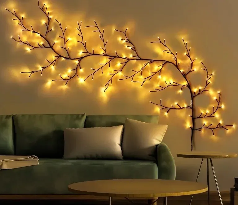 Guirlande rotin 160LED USB branches blanc chaud – Image 3