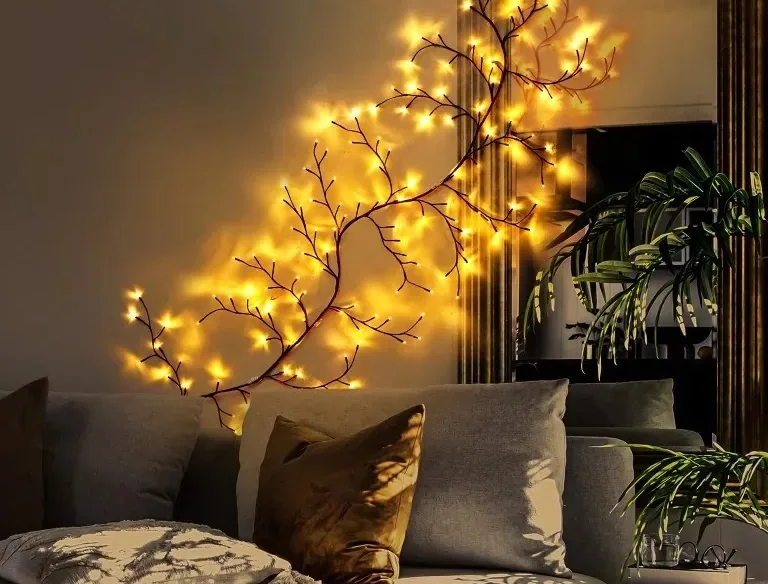 Guirlande rotin 72LED USB branches blanc chaud – Image 2