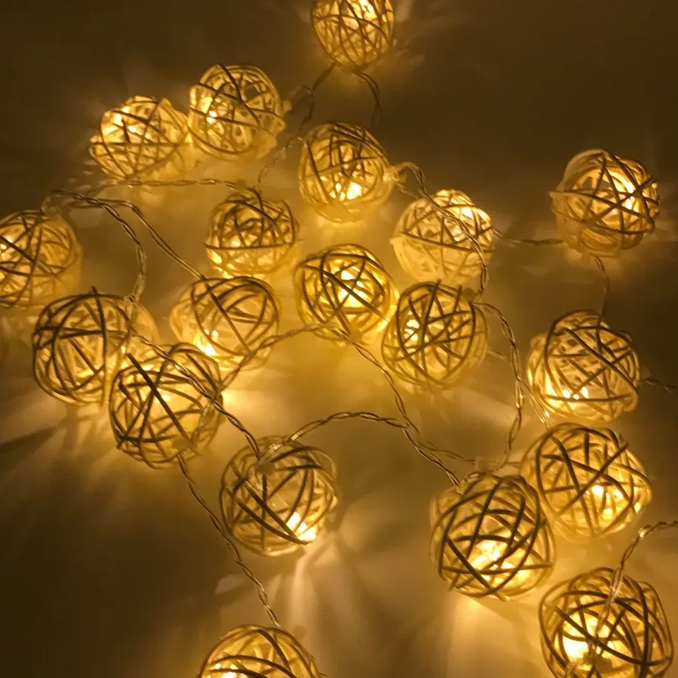 Guirlande rotin boule LED USB 2 m, 20 lampes – Image 2