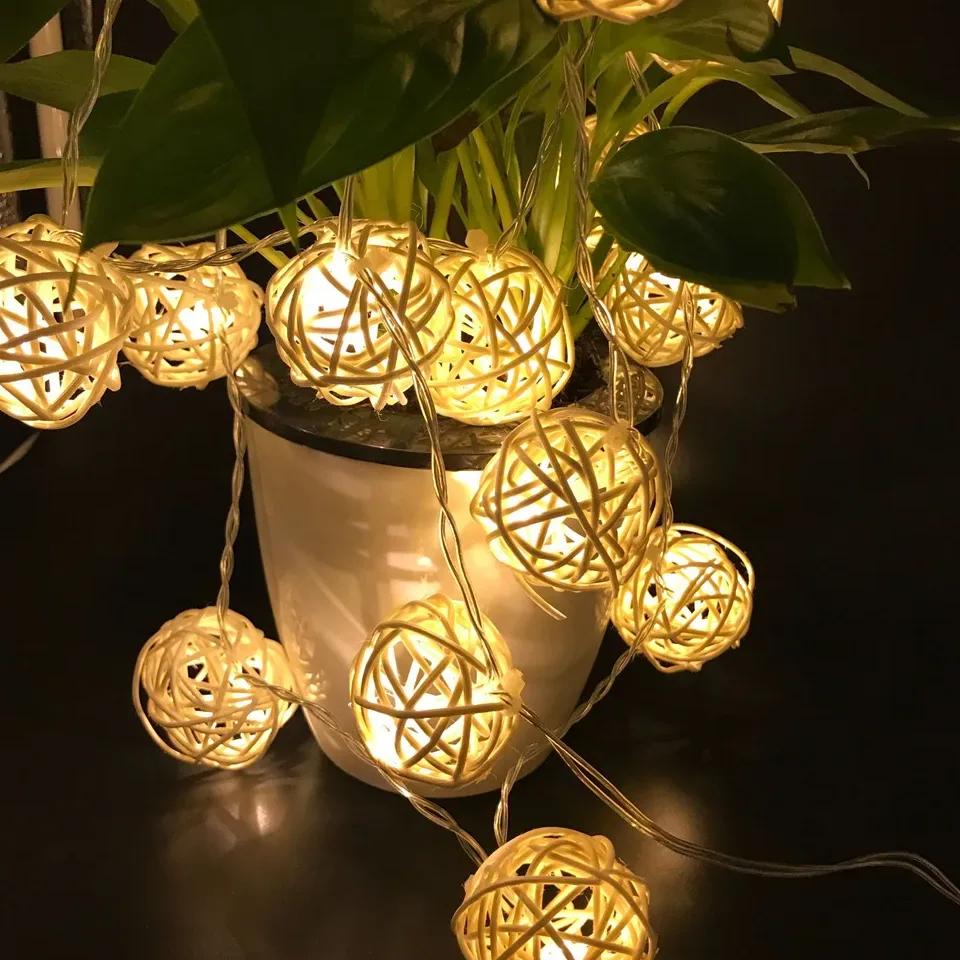 Guirlande rotin boule LED USB 2 m, 20 lampes – Image 3