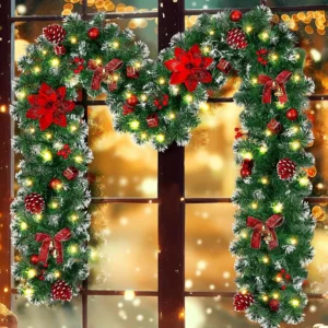 Guirlande rotin étoile LED 2,7 m pour décoration