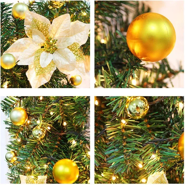 Guirlande rotin LED Noël 2,7 m avec fleurs artificielles – Image 4