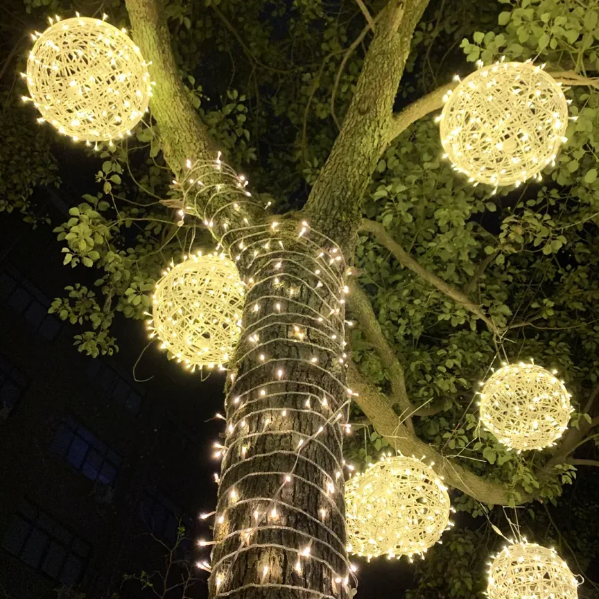 Guirlande rotin lumineuse suspendue 20/30 cm – Image 3