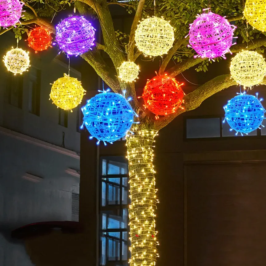 Guirlande rotin lumineuse suspendue 20/30 cm – Image 5
