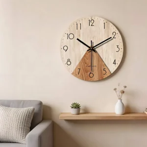 Horloge murale ronde bois 35 cm silencieuse