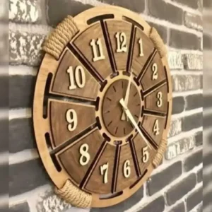 Horloge murale rotin tressé 50 cm pour intérieur