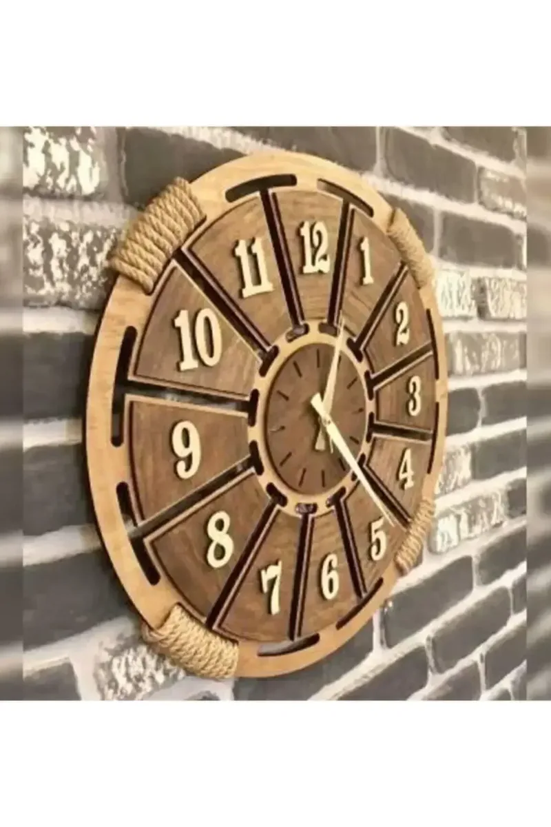 Horloge murale rotin tressé 50 cm pour intérieur