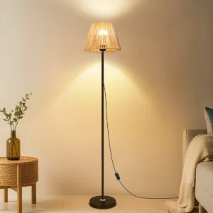 Lampadaire en osier tressé LED pliable E26/E27 220V