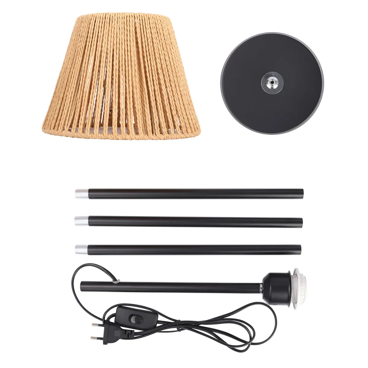 Lampadaire en rotin tissé 140 cm pour salon – Image 4