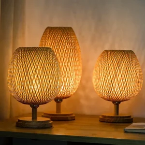 Lampe de chevet bambou vintage style chinois