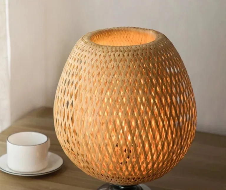 Lampe de chevet bambou vintage style chinois – Image 3