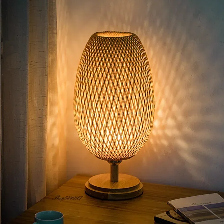 Lampe de chevet bambou vintage style chinois – Image 5