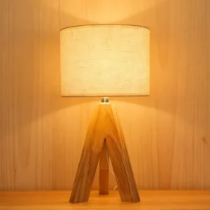 Lampe de sol et de table bois triangulaire LED