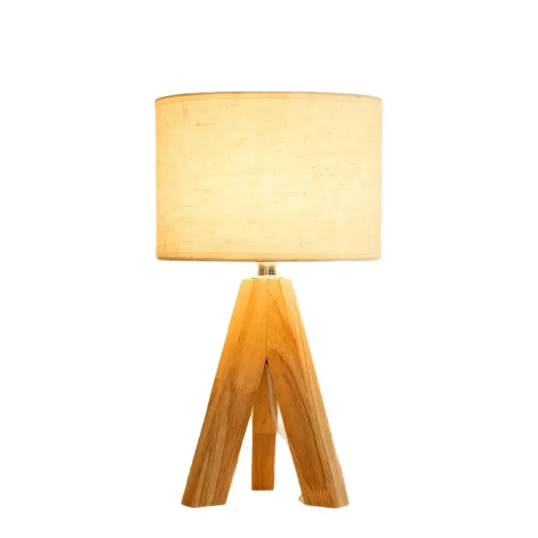 Lampe de sol et de table bois triangulaire LED – Image 5