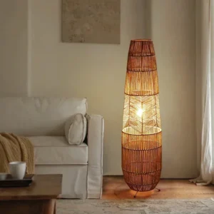 Lampe de table rotin style rétro Warm light