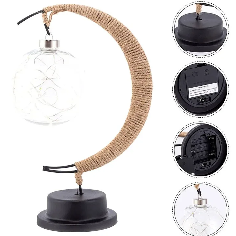 Lampe veilleuse boule lune en fil de fer et PET – Image 4