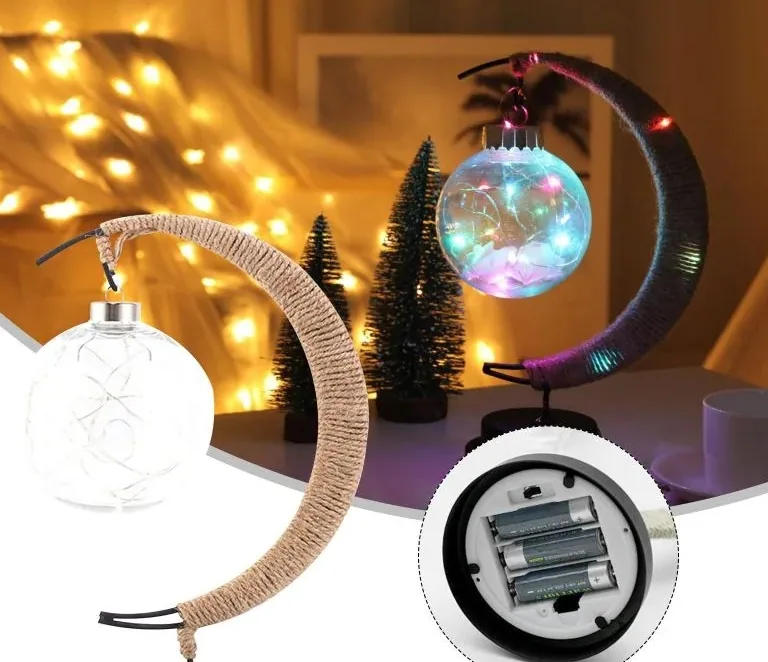 Lampe veilleuse boule lune en fil de fer et PET – Image 5