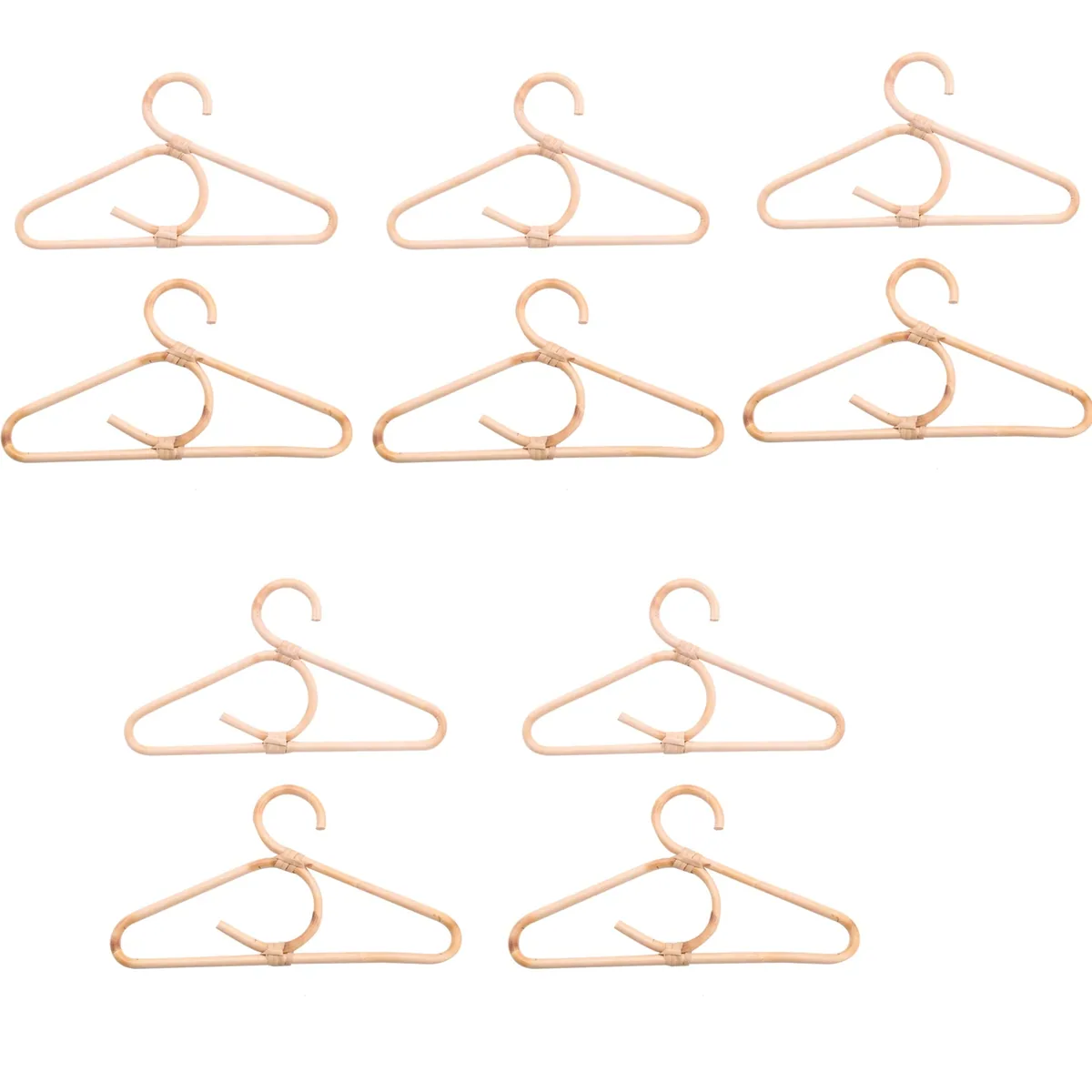 Lot de 10 petits cintres en rotin pour enfant – Image 5