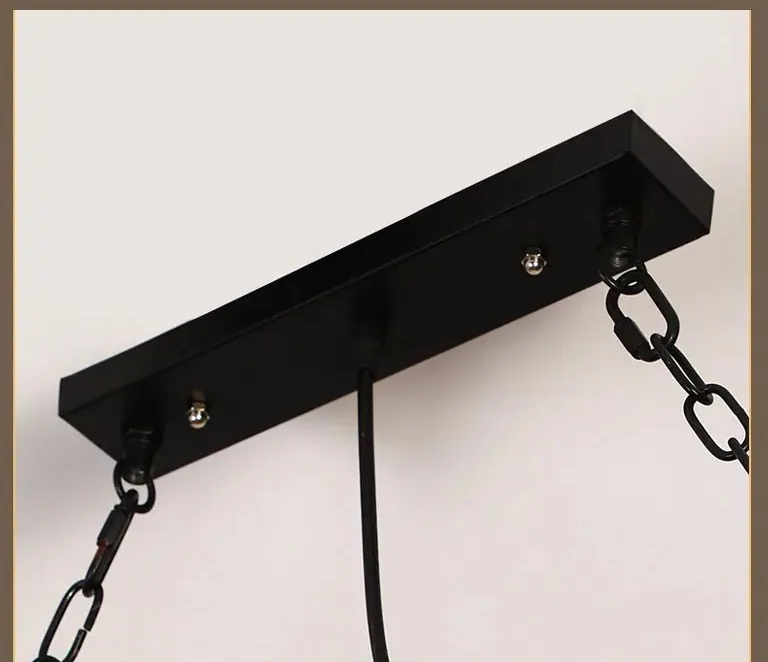 Lustre suspendu 5 têtes bois et corde style loft – Image 2