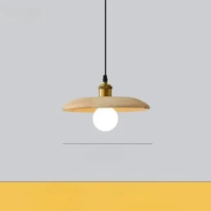 Lustre suspendu en bois massif, corde pendante