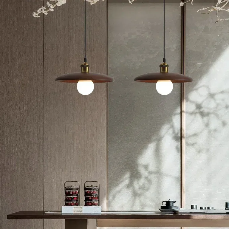 Lustre suspendu en bois massif, corde pendante – Image 4