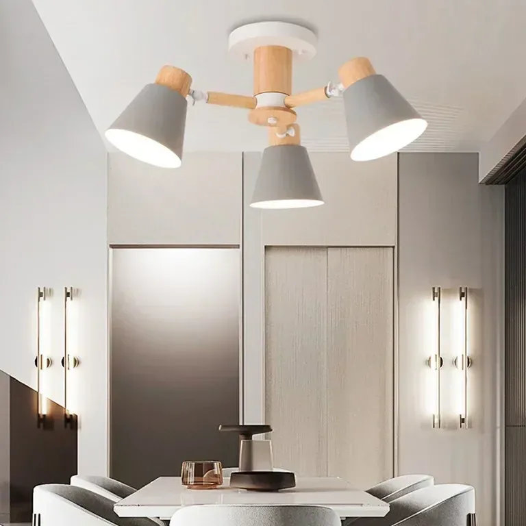 Lustre suspension LED en bois massif naturel – Image 2