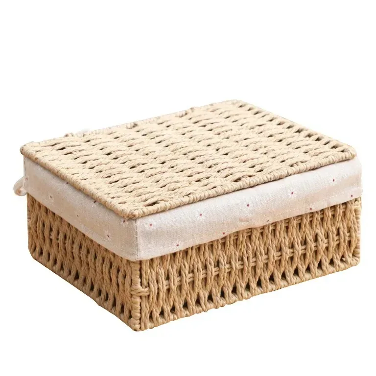 Malle en osier tissée main avec couvercle OK0058 – Image 4