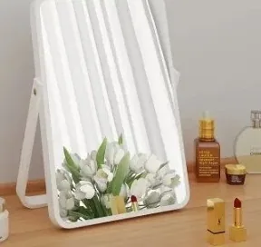 Miroir de maquillage pliable en bois massif