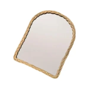 Miroir mural tissé effet rotin naturel 20 cm