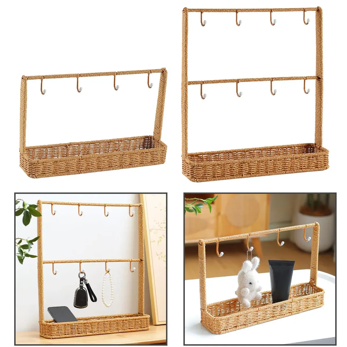 Organisateur de clés et petits objets en rotin synthétique – Image 4