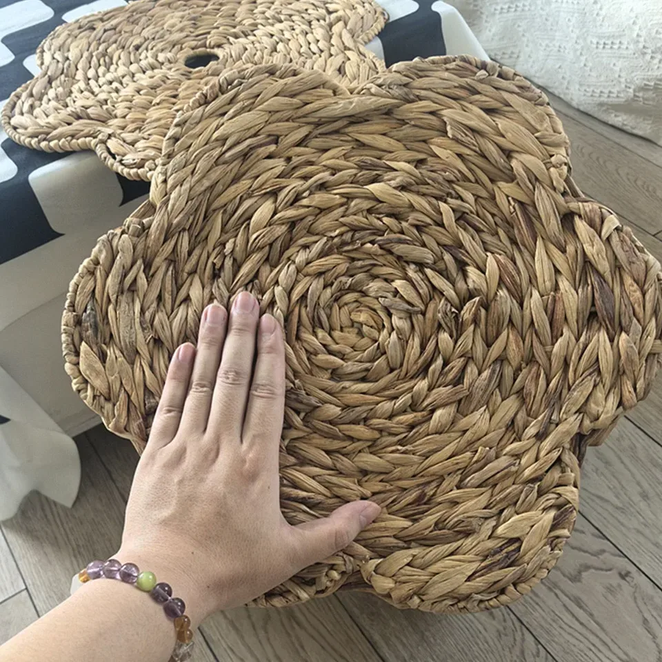 Panier à linge en osier tissé main naturel – Image 3