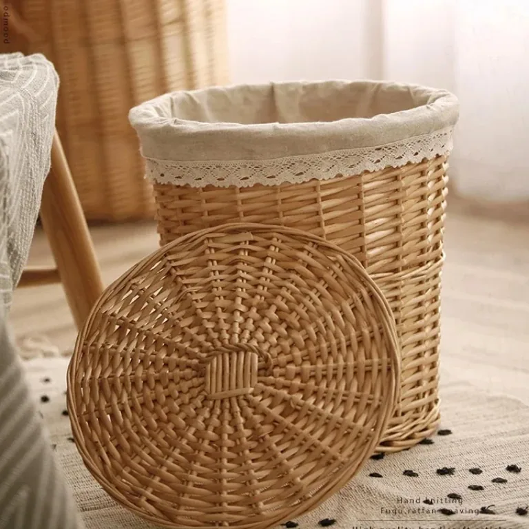 Panier à linge en rotin pliable et réutilisable – Image 5