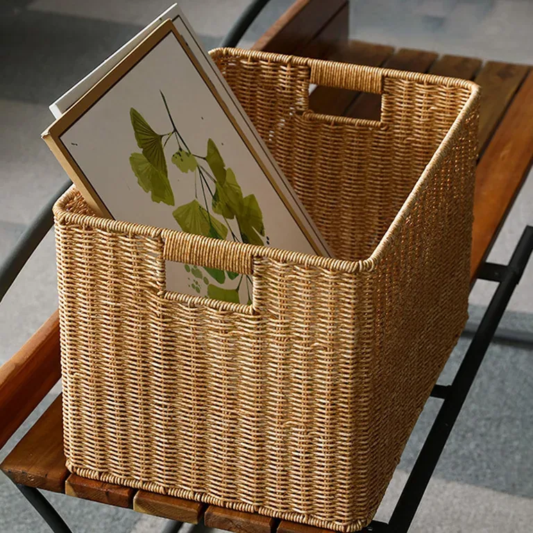 Panier à linge en rotin tressé grande capacité – Image 3