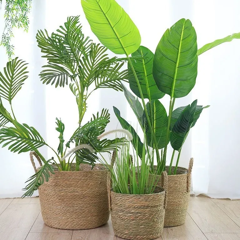 Panier cache-pot en osier naturel pliable 25 cm – Image 4