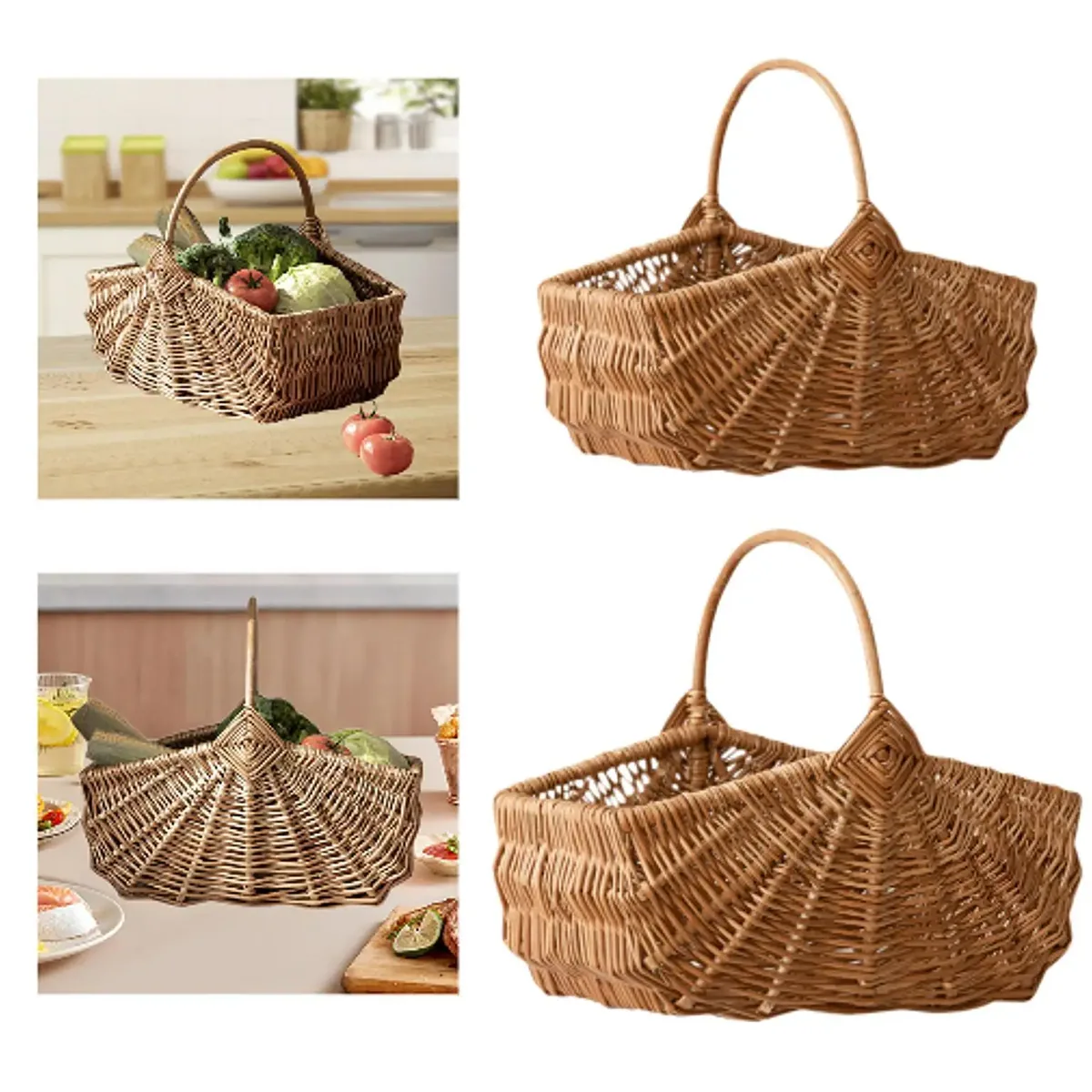 Panier de pique-nique en osier avec poignée – Image 3