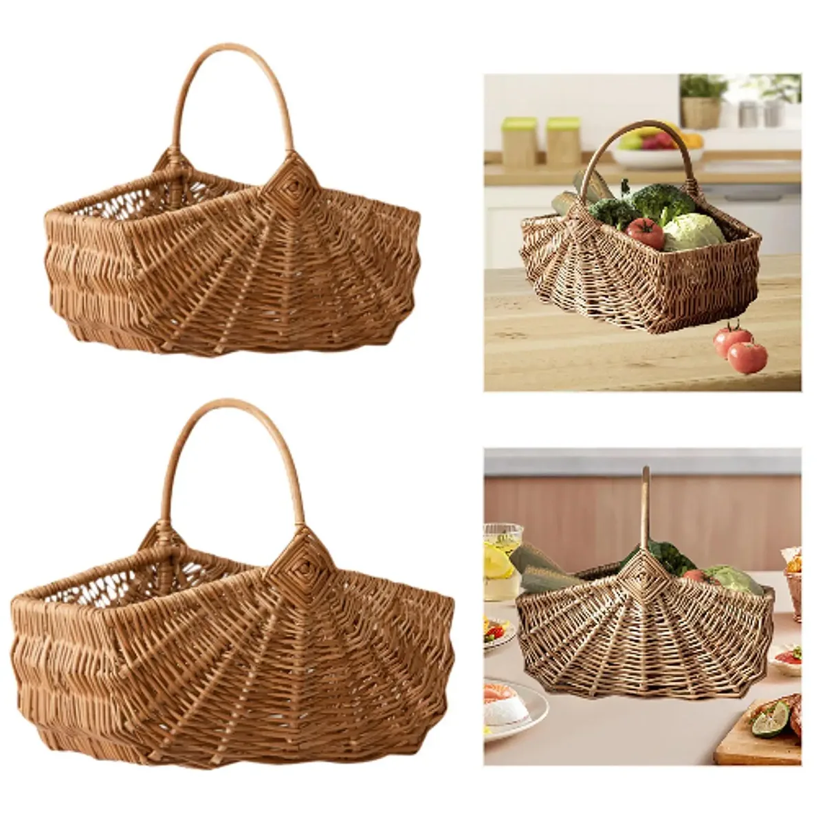 Panier de pique-nique en osier avec poignée – Image 4