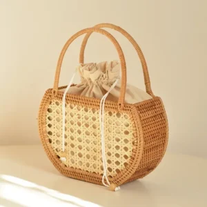 Panier de pique-nique en rotin tressé à la main